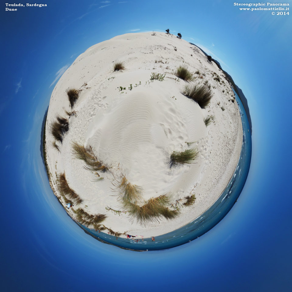 panorama stereografico stereographic - stereographic panorama - Sardegna→Teulada | Dune Is Arenas Biancas di Porto Pino, 25.08.2014