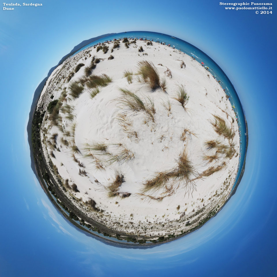 panorama stereografico stereographic - stereographic panorama - Sardegna→Teulada | Prima delle dune Is Arenas Biancas di Porto Pino, 25.08.2014