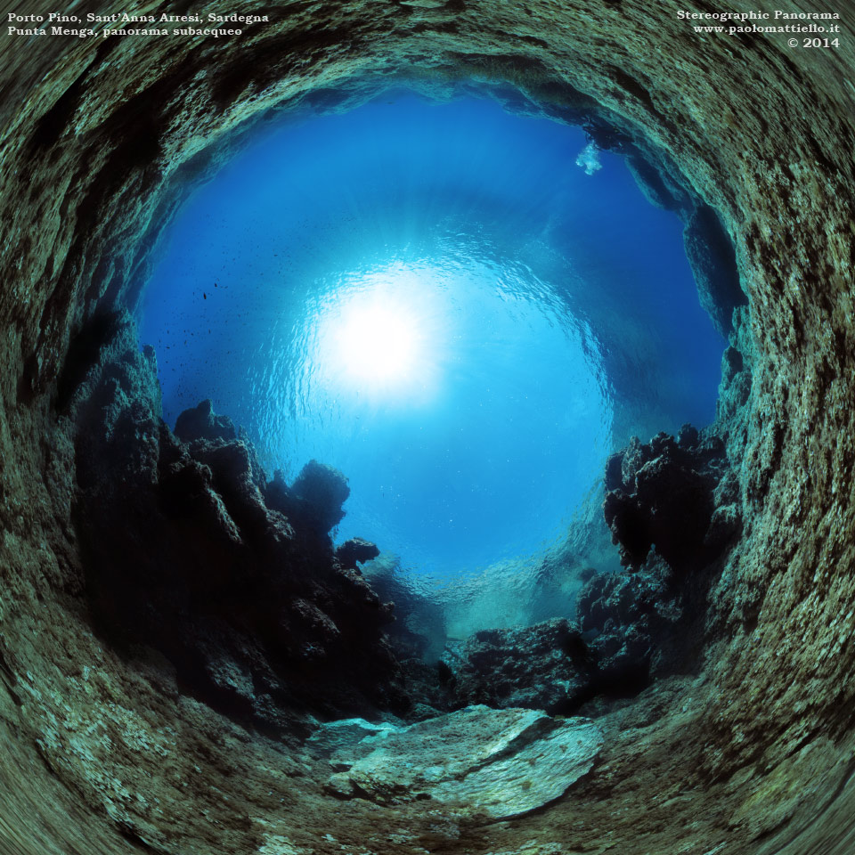 panorama stereografico stereographic - stereographic panorama - Sardegna→Sant'Anna Arresi→Porto Pino→Candiani | Punta Menga, subacquea -5 metri, 31.08.2014