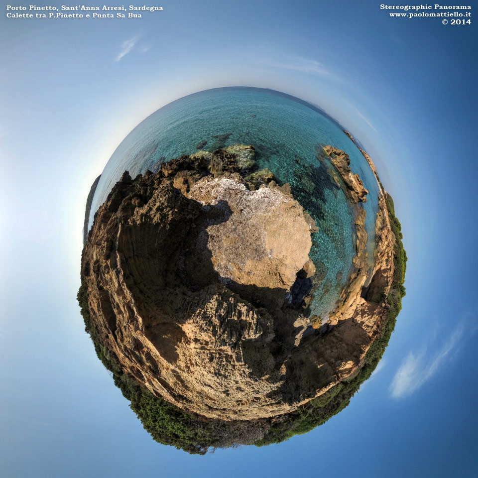 panorama stereografico stereographic - stereographic panorama - Sardegna→S.Anna Arresi→Porto Pinetto | Tra P.Pineddu e Spiaggia dei Francesi, 01.10.2014