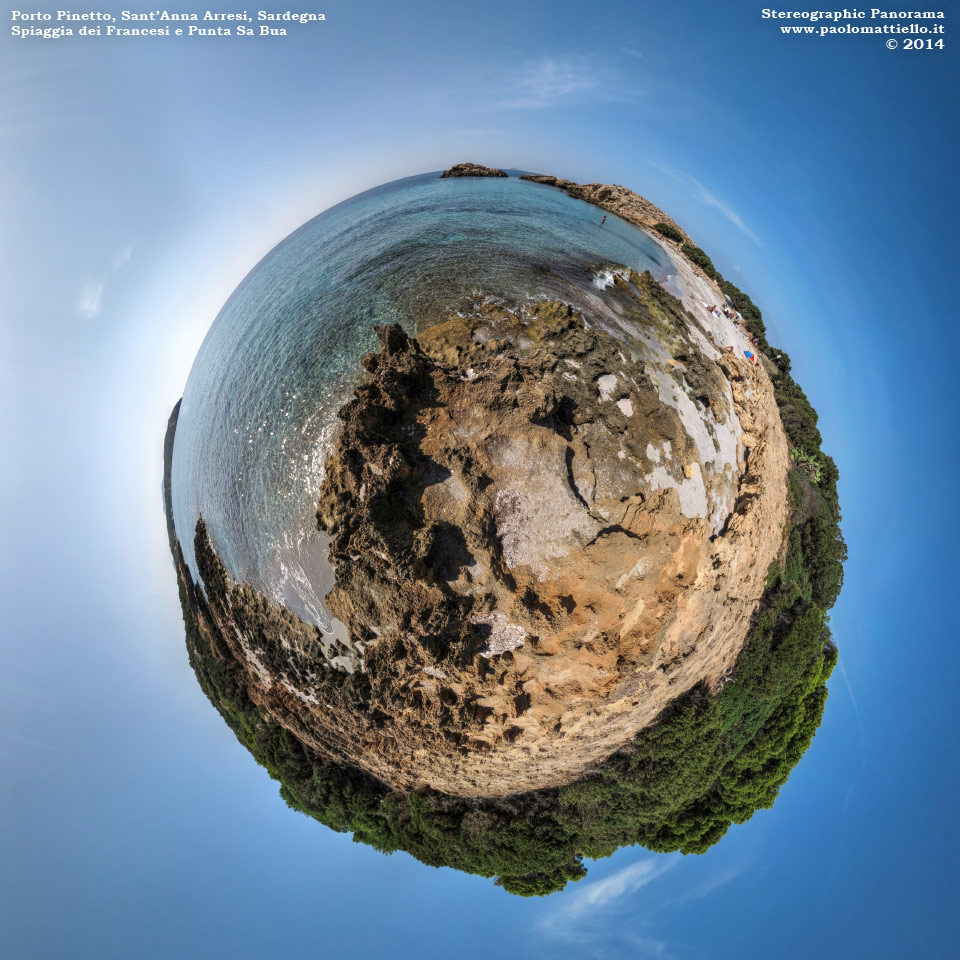 panorama stereografico stereographic - stereographic panorama - Sardegna→S.Anna Arresi→Porto Pinetto | Spiaggia dei Francesi, 01.10.2014