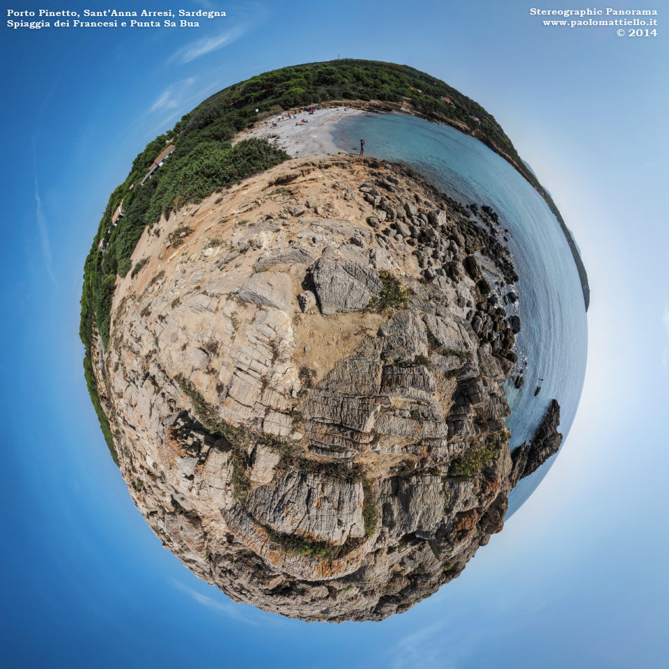 panorama stereografico stereographic - stereographic panorama - Sardegna→S.Anna Arresi→Porto Pinetto | Spiaggia dei Francesi, 01.10.2014