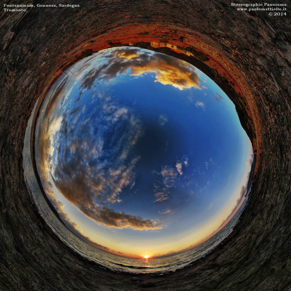 panorama stereografico stereographic - stereographic panorama - Sardegna→Gonnesa→Fontanamare | Tramonto, 04.10.2014