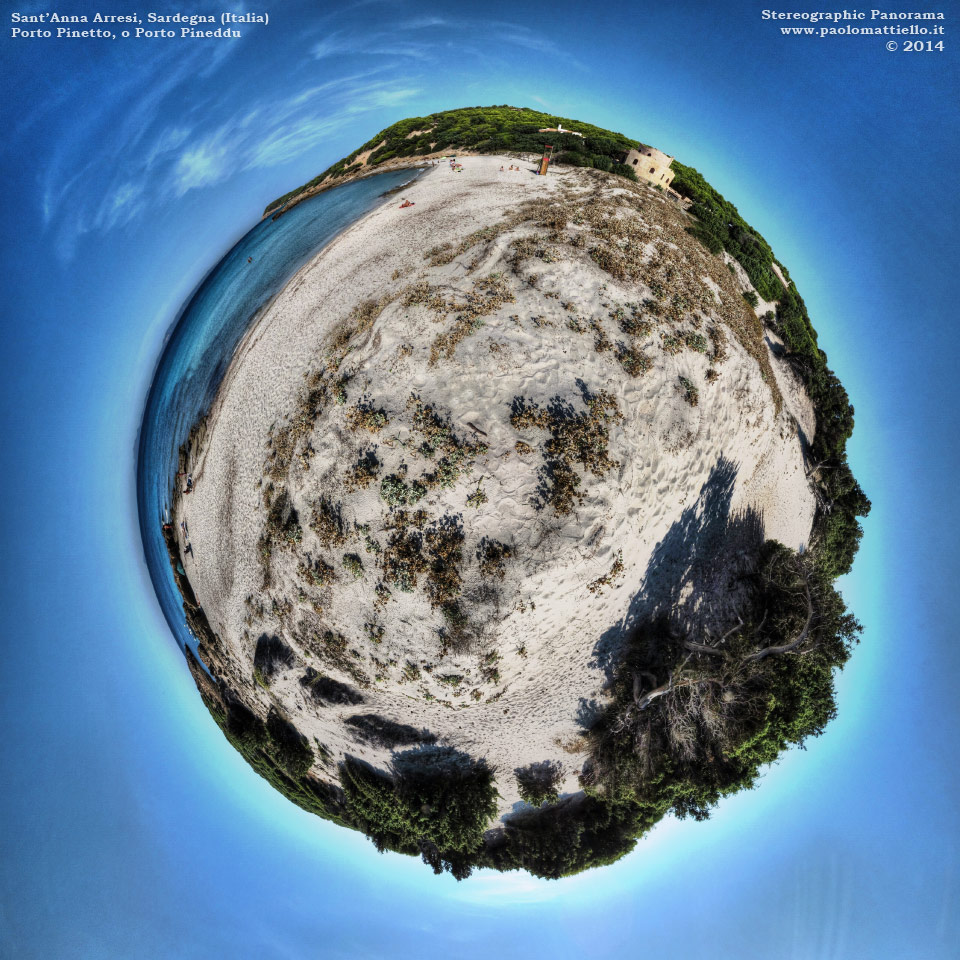panorama stereografico stereographic - stereographic panorama - Sardegna→S.Anna Arresi→Porto Pinetto | Spiaggia P.Pineddu/Pinetto in autunno, 07.10.2014