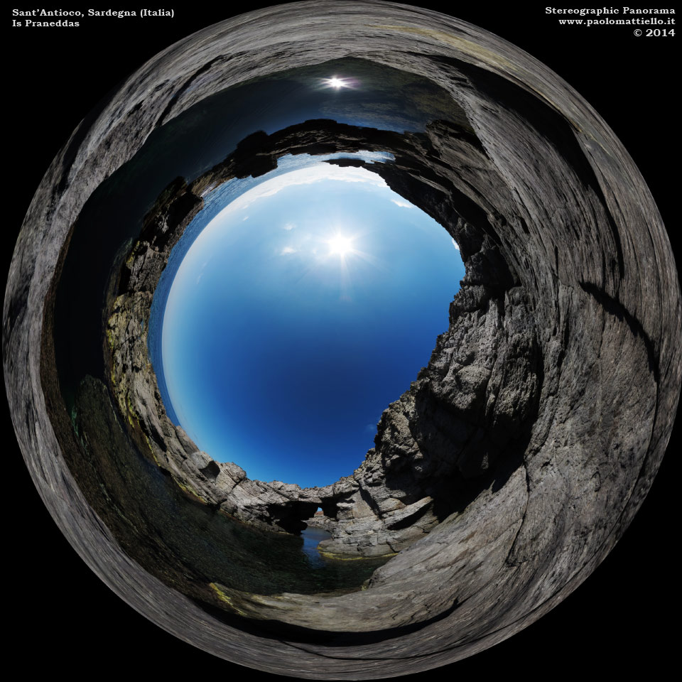 panorama stereografico stereographic - stereographic panorama - Sardegna→Sant'Antioco→Is Praneddas | Piscina naturale di Is Praneddas, 20.10.2014
