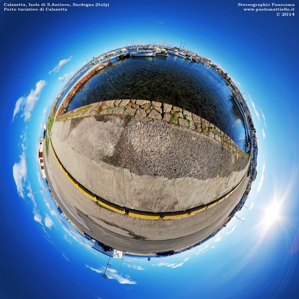 panorama stereografico stereographic - stereographic panorama - Sardegna→Isola di S.Antioco→Calasetta | Porto turistico di Calasetta, 18.11.2014