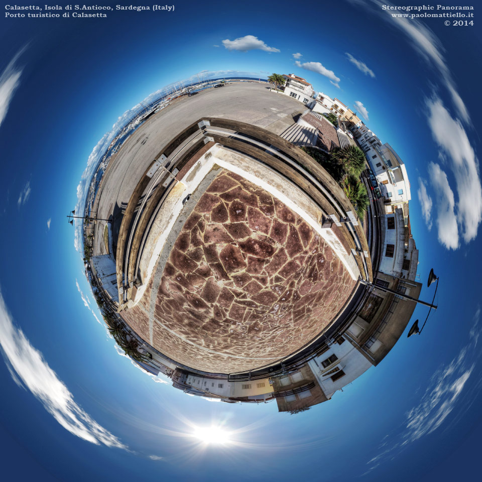 panorama stereografico stereographic - stereographic panorama - Sardegna→Isola di S.Antioco→Calasetta | Porto turistico di Calasetta, 18.11.2014