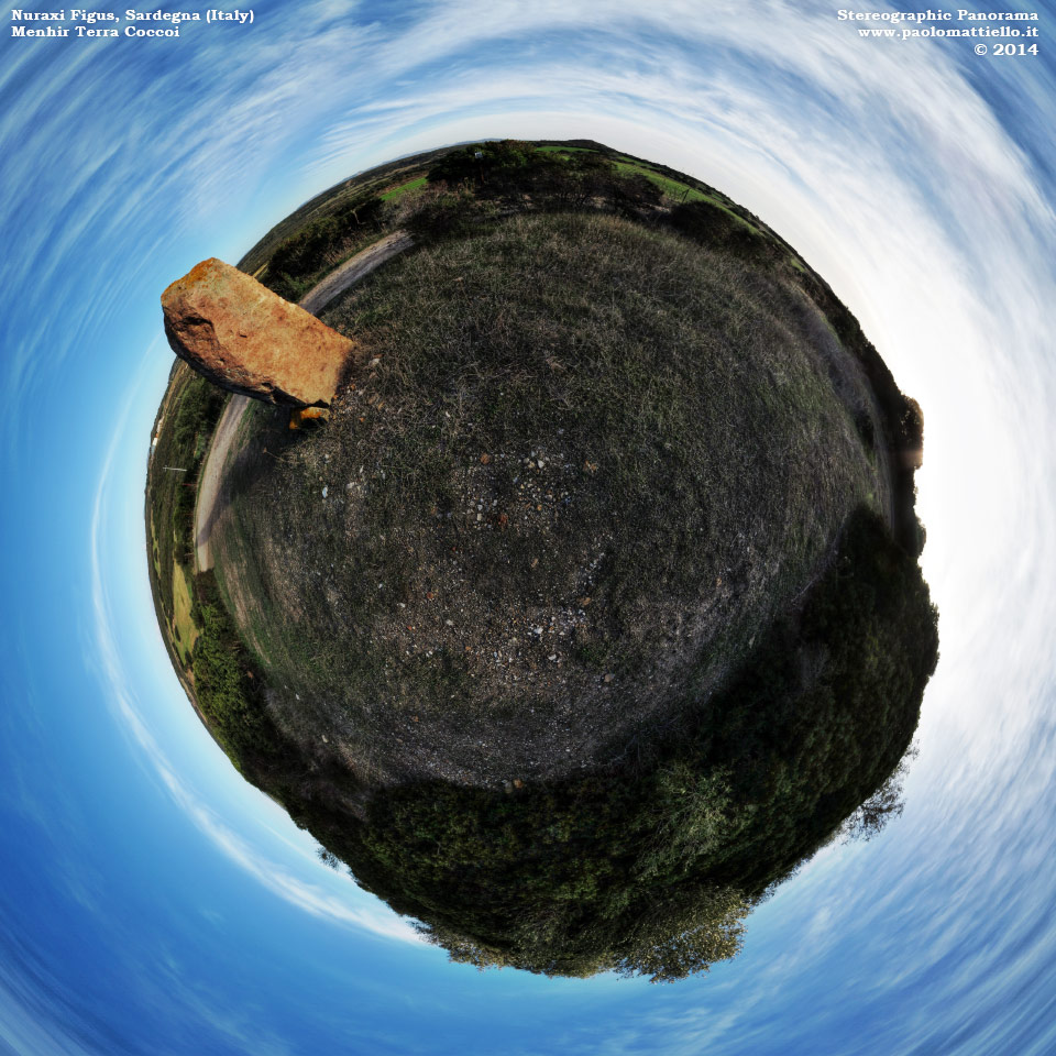 panorama stereografico stereographic - stereographic panorama - Sardegna→Gonnesa→Nuraxi Figus | Menhir Terra Coccoi, 28.11.2014