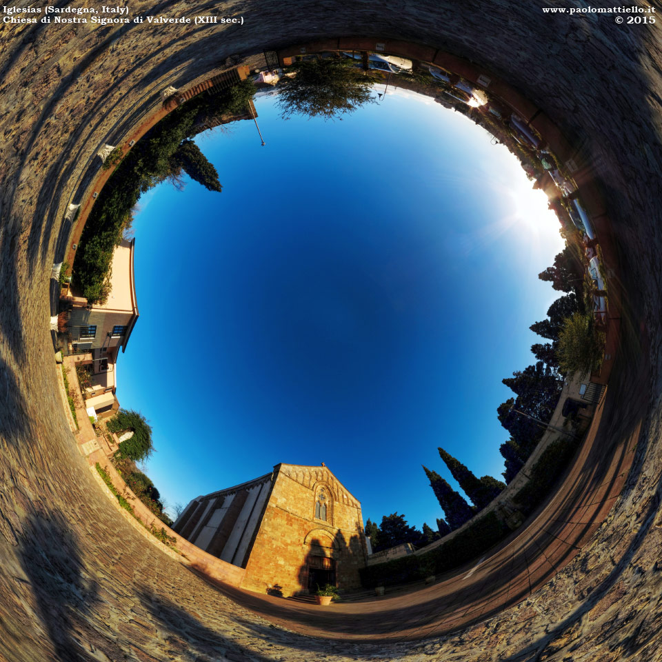 panorama stereografico stereographic - stereographic panorama - Sardegna→Iglesias | Chiesa di Nostra Signora di Valverde (XIII sec.), 02.01.2015