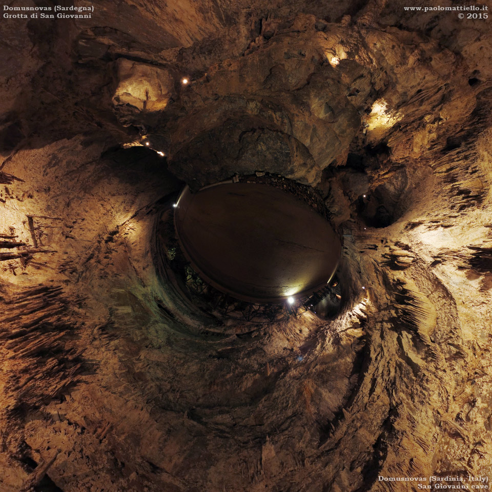 panorama stereografico stereographic - stereographic panorama - Sardegna→Domusnovas | Grotta di San Giovanni, sala interna, 13.01.2015