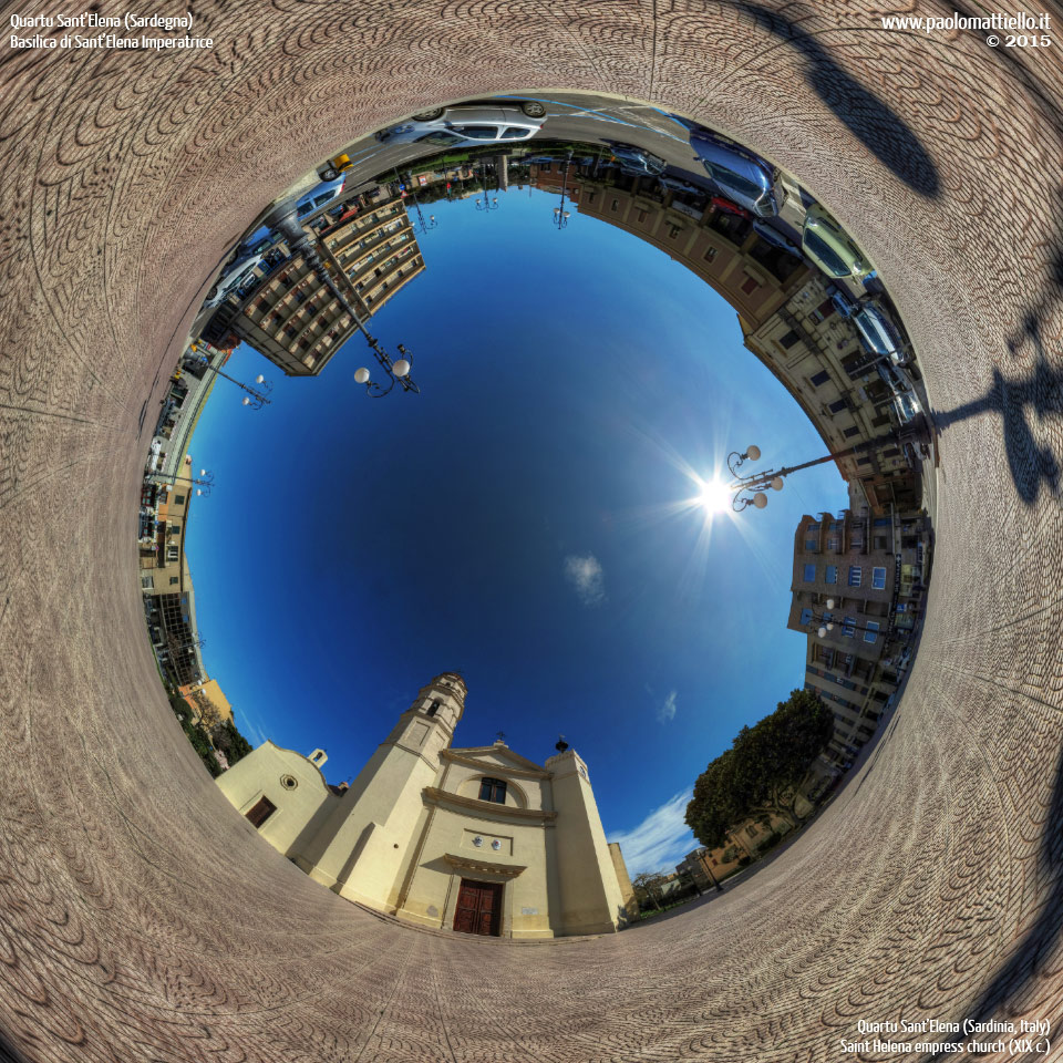 panorama stereografico stereographic - stereographic panorama - Sardegna→Quartu Sant'Elena | Basilica Sant'Elena Imperatrice, 03.03.2015