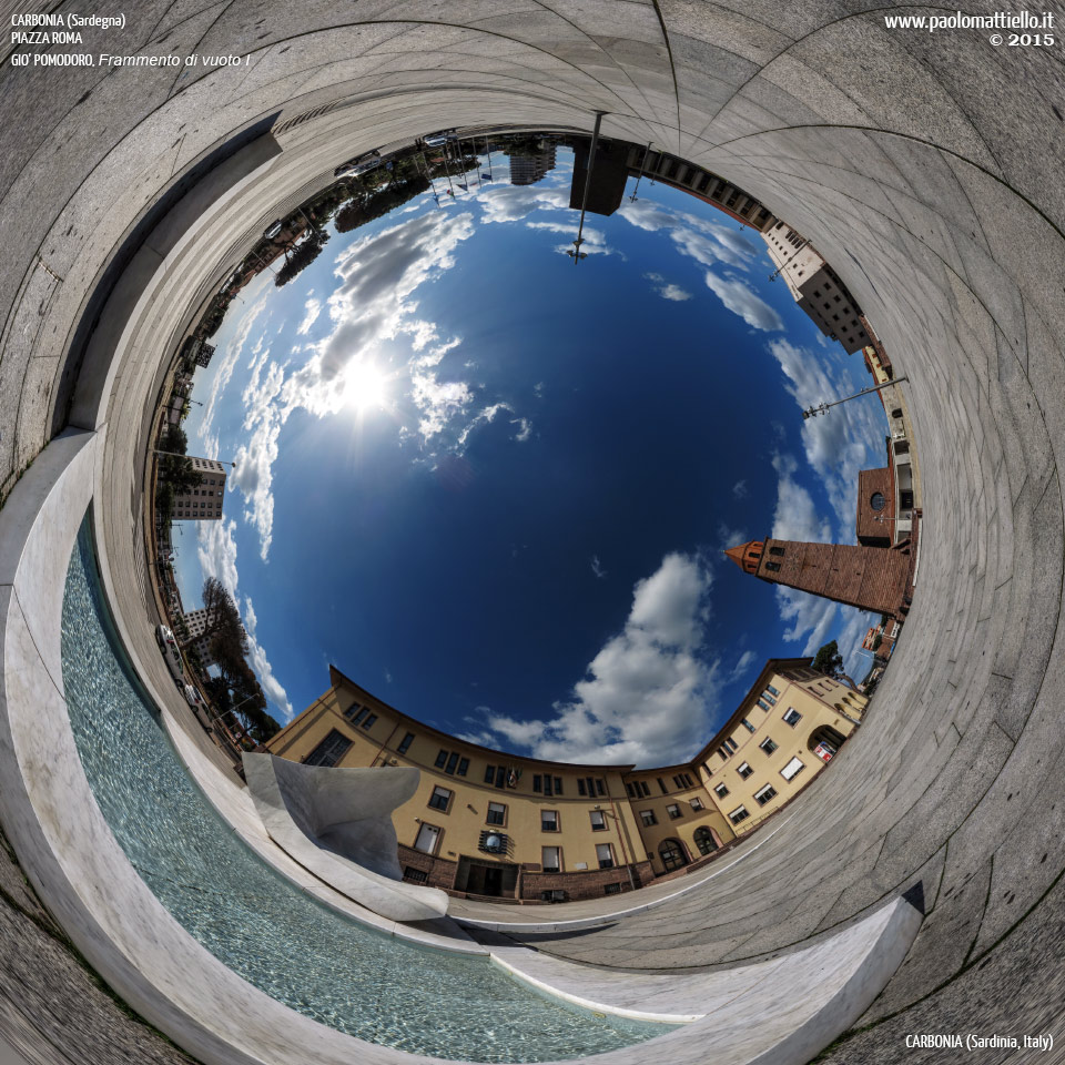 panorama stereografico stereographic - stereographic panorama - Sardegna→Carbonia→Piazza Roma | Municipio, S.Ponziano e Frammento di Vuoto I, 06.03.2015
