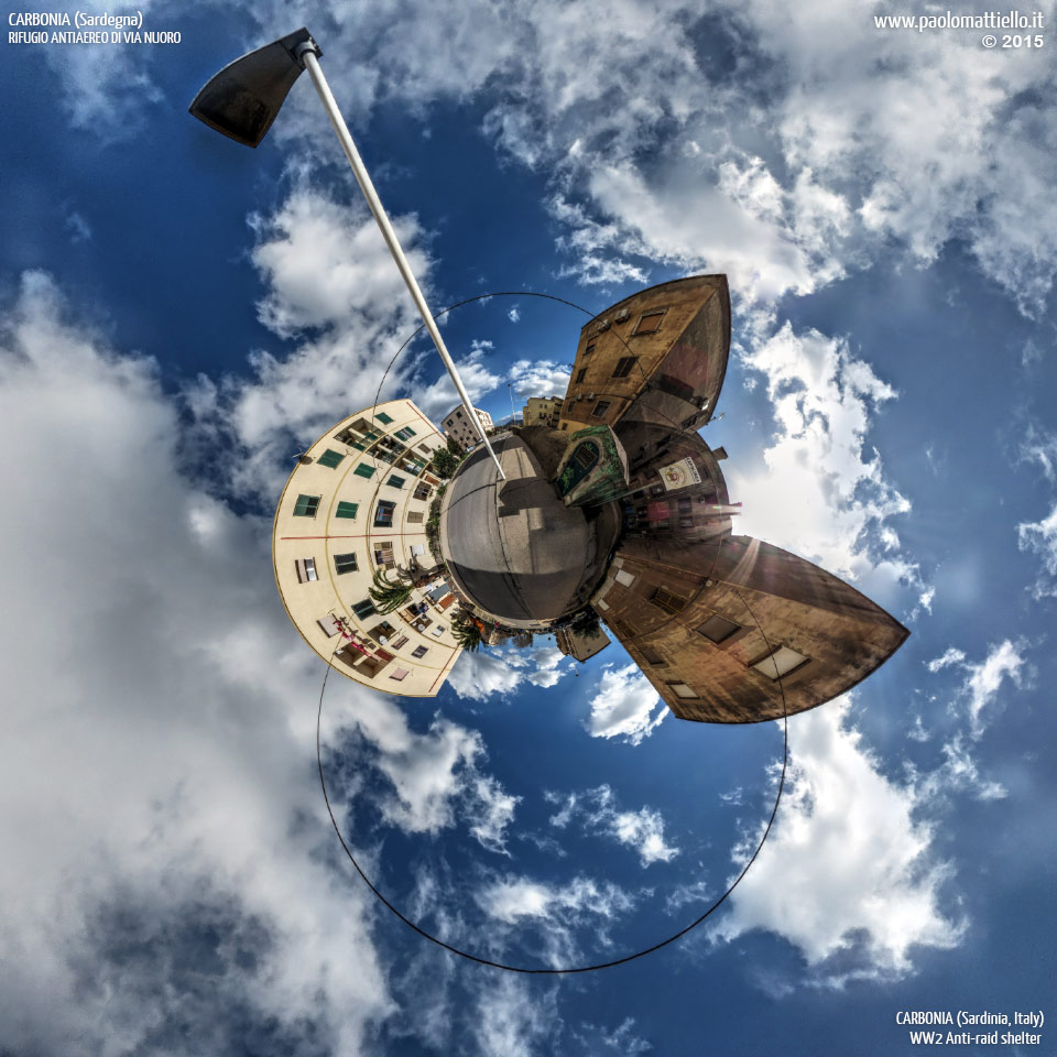 panorama stereografico stereographic - stereographic panorama - Sardegna→Carbonia→Via Nuoro | Rifugio antiaereo della II guerra mondiale, 06.03.2015