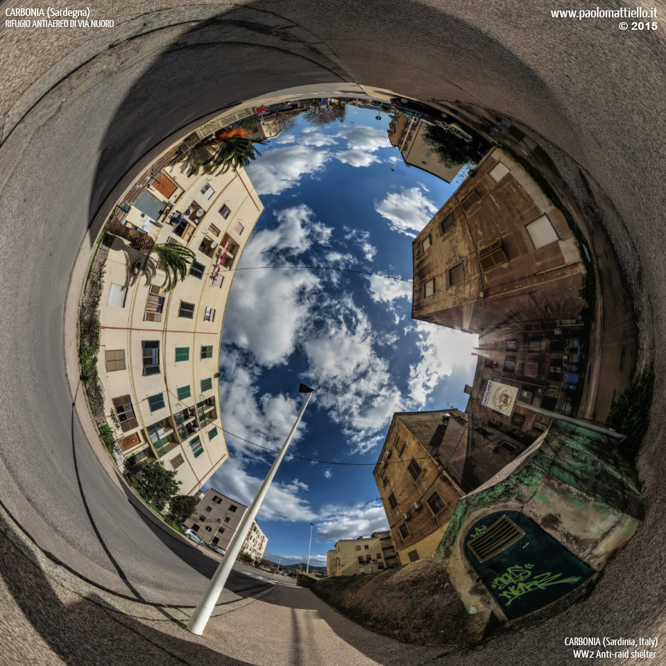panorama stereografico stereographic - stereographic panorama - Sardegna→Carbonia→Via Nuoro | Rifugio antiaereo della II guerra mondiale, 06.03.2015