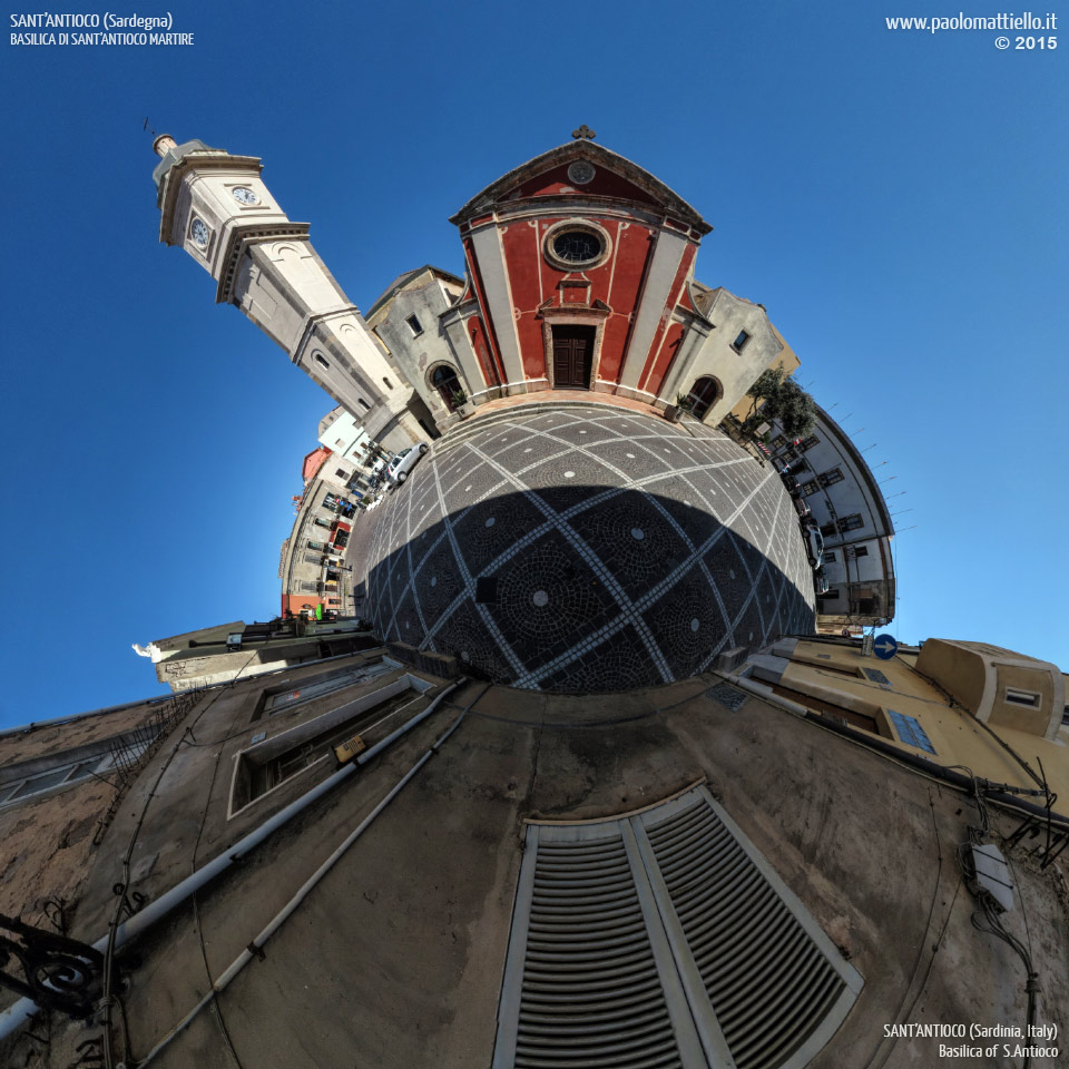 panorama stereografico stereographic - stereographic panorama - Sardegna→Sant'Antioco | Basilica di Sant'Antioco Martire, 09.04.2015