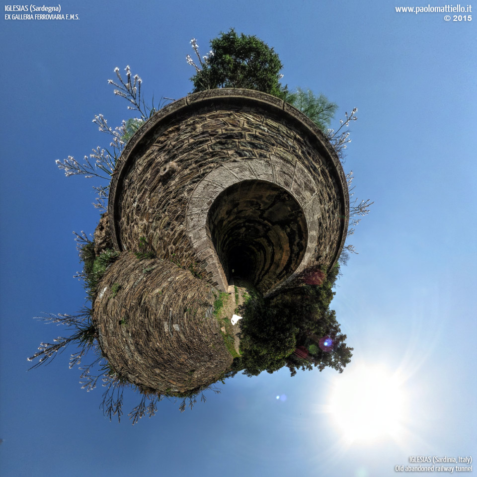 panorama stereografico stereographic - stereographic panorama - Sardegna→Iglesias→Loc. Funtana Crobetta | Galleria Ferrovie Meridionali Sarde (1925), 13.04.2015