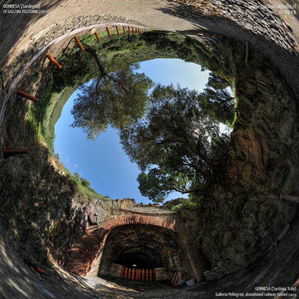 panorama stereografico stereographic - stereographic panorama - Sardegna→Gonnesa→Loc. Funtana Crobetta | Galleria Pellegrini (1875), 13.04.2015