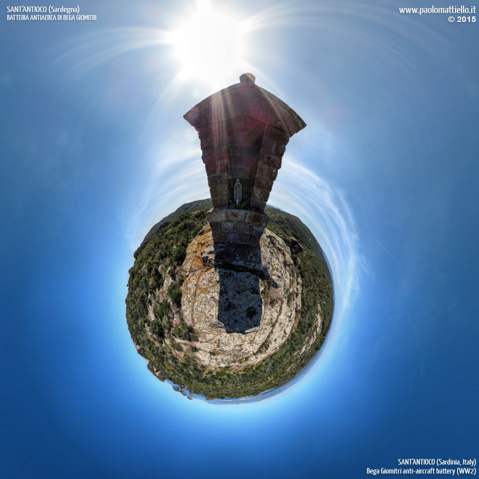 panorama stereografico stereographic - stereographic panorama - Sardegna→Sant'Antioco→Loc. Bega Giomitri | Batteria antiaerea II guerra mondiale, 15.04.2015