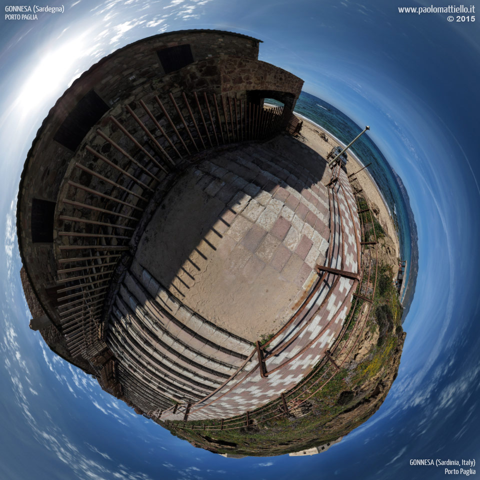 panorama stereografico stereographic - stereographic panorama - Sardegna→Gonnesa→Loc. Porto Paglia | Ex tonnara, ora residence, 18.04.2015