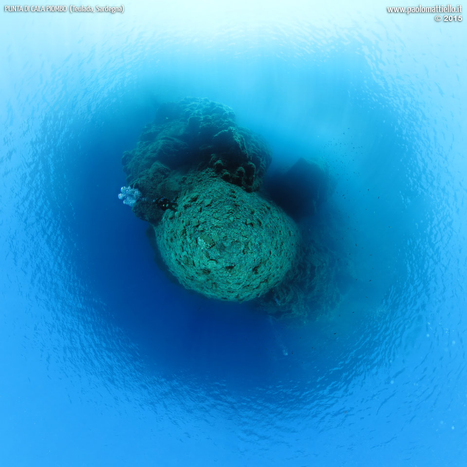 panorama stereografico stereographic - stereographic panorama - Sardegna→Teulada| Punta di Cala Piombo, profondità 10 metri, 18.08.2015