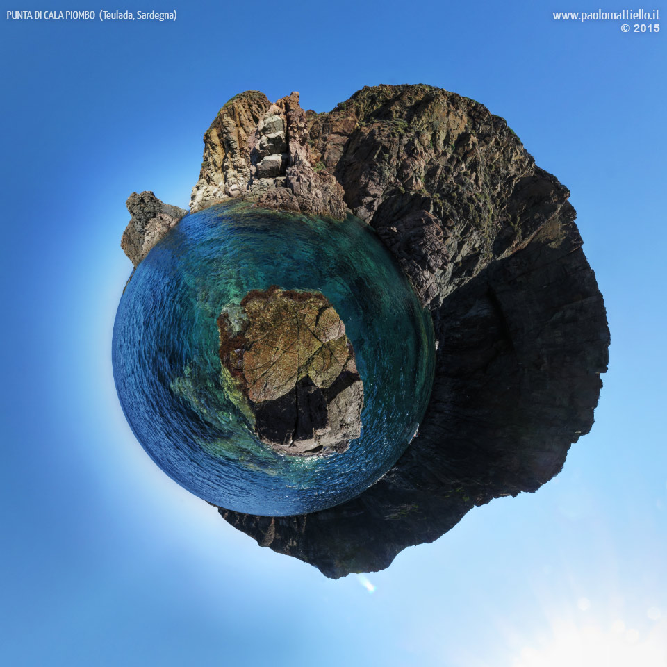 panorama stereografico stereographic - stereographic panorama - Sardegna→Teulada| Punta di Cala Piombo, 07.08.2015