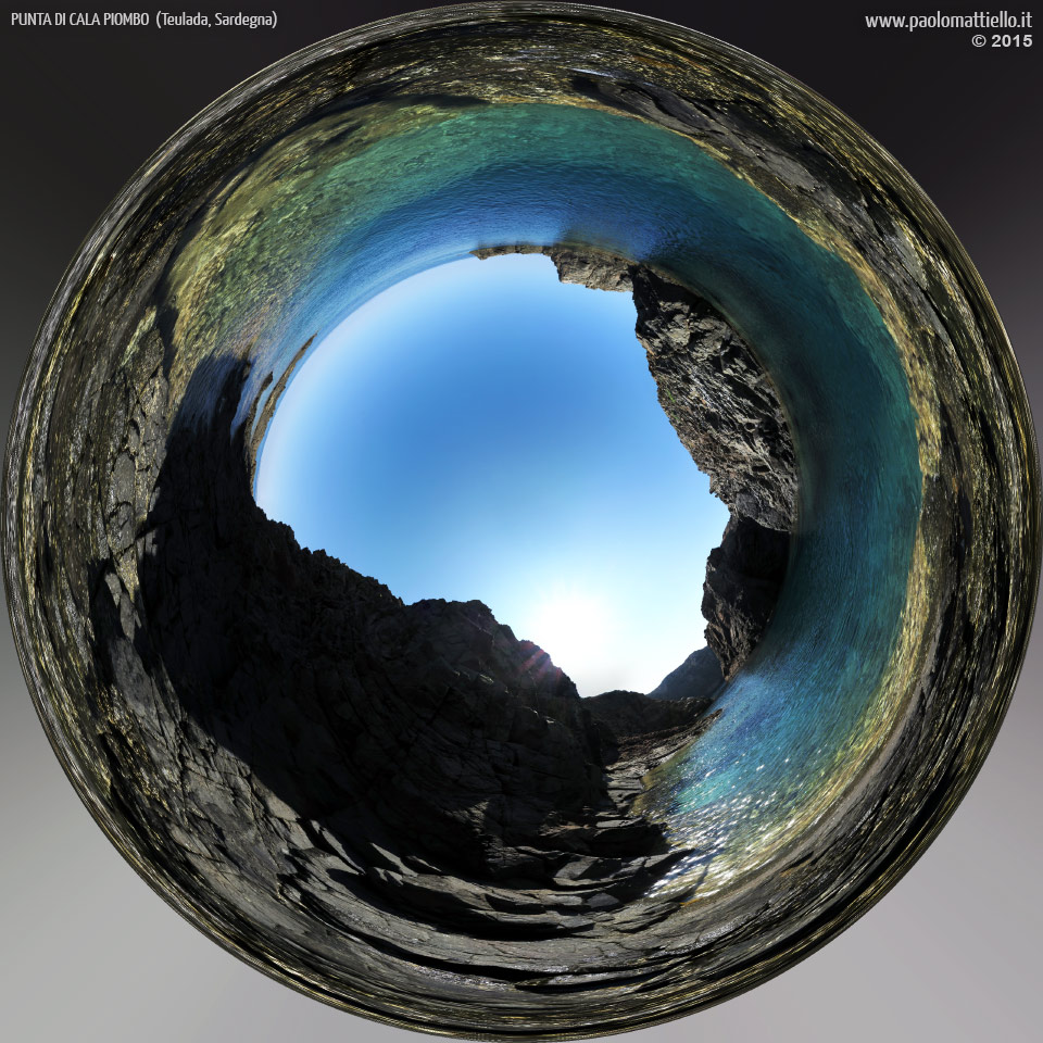 panorama stereografico stereographic - stereographic panorama - Sardegna→Teulada| Punta di Cala Piombo, 08.08.2015