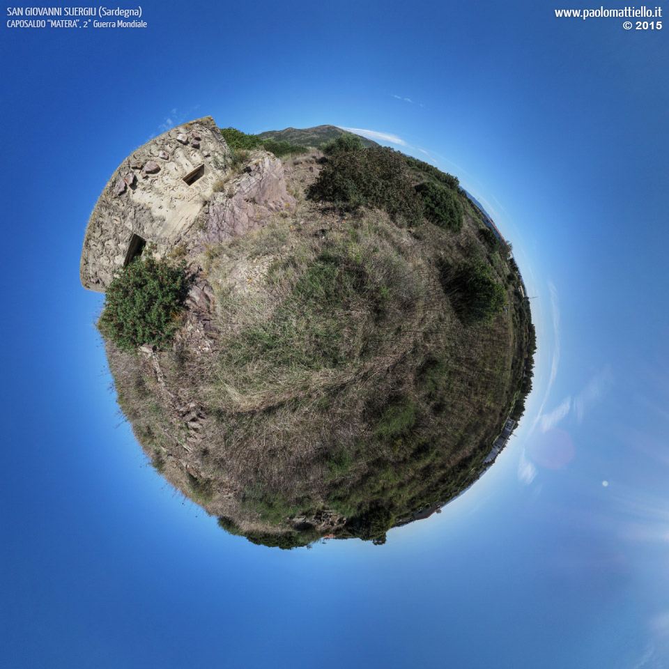 panorama stereografico stereographic - stereographic panorama - Sardegna→S.Giovanni Suergiu | Caposaldo 'Matera', II guerra mondiale, 12.10.2015