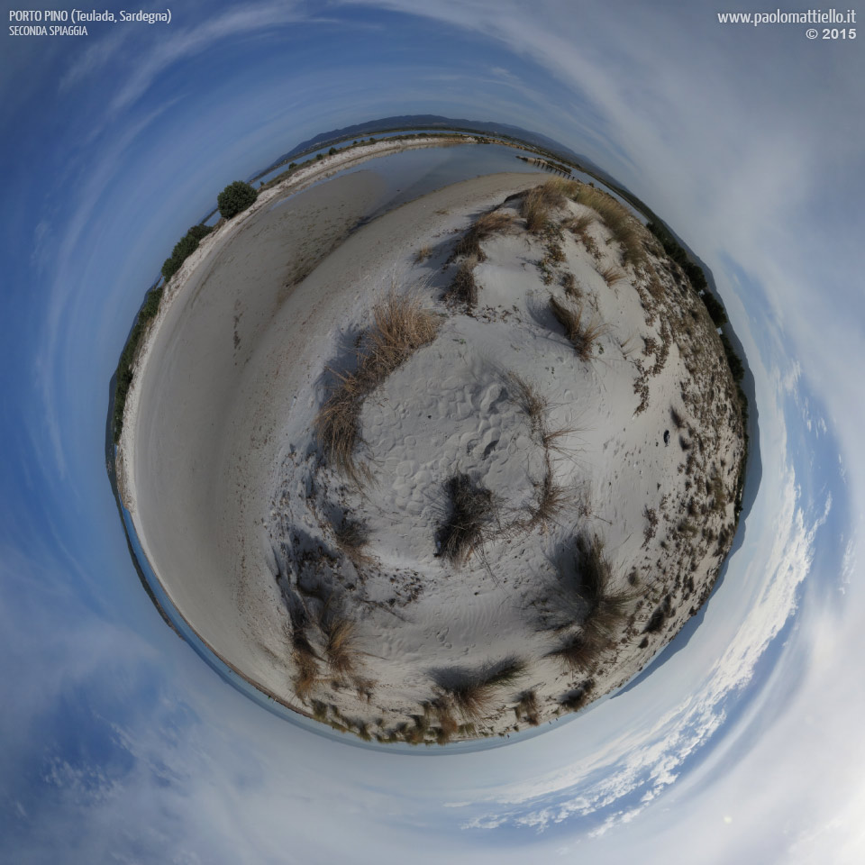 panorama stereografico stereographic - stereographic panorama - Sardegna→Teulada | Piccole dune della seconda spiaggia di Porto Pino, 18.10.2015