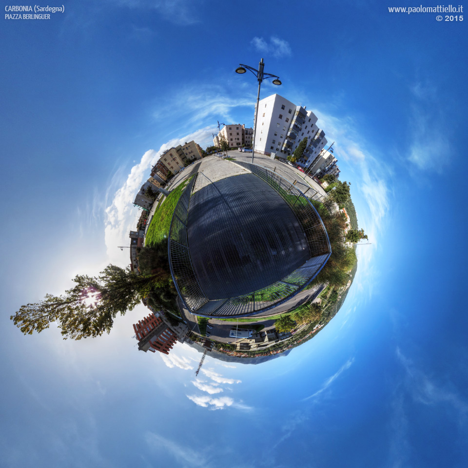 panorama stereografico stereographic - stereographic panorama - Sardegna→Carbonia | Piazza Berlinguer, 29.11.2015