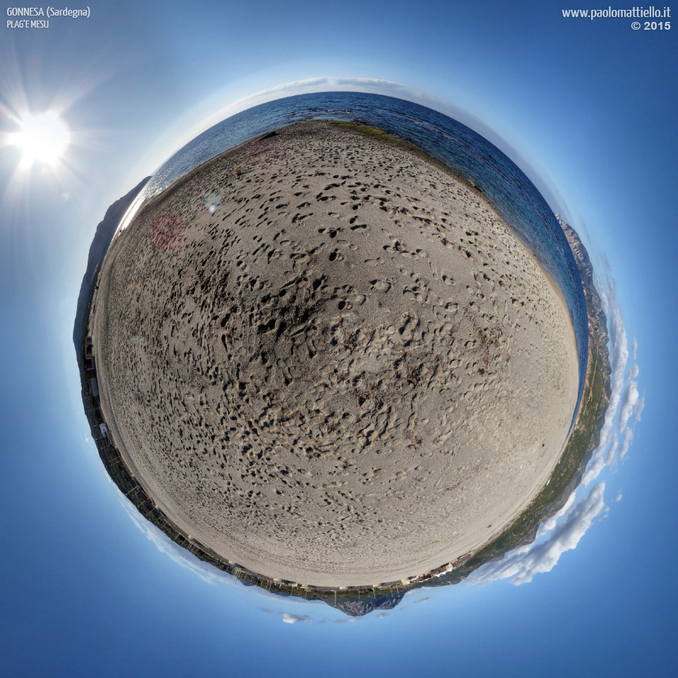 panorama stereografico stereographic - stereographic panorama - Sardegna→Gonnesa→Plag'e Mesu | Spiaggia in inverno, 04.12.2015