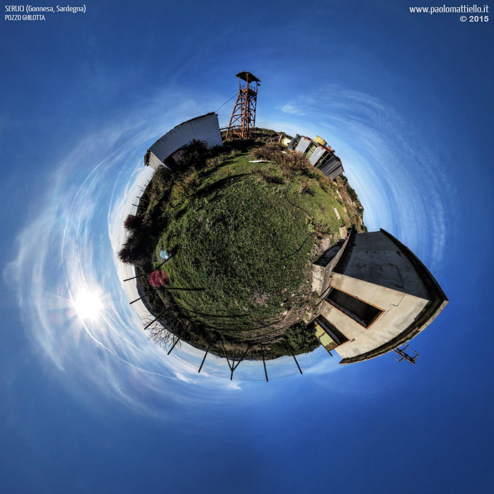 panorama stereografico stereographic - stereographic panorama - Sardegna→Gonnesa→Seruci | Pozzo Ghilotta, abbandonato, 12.12.2015