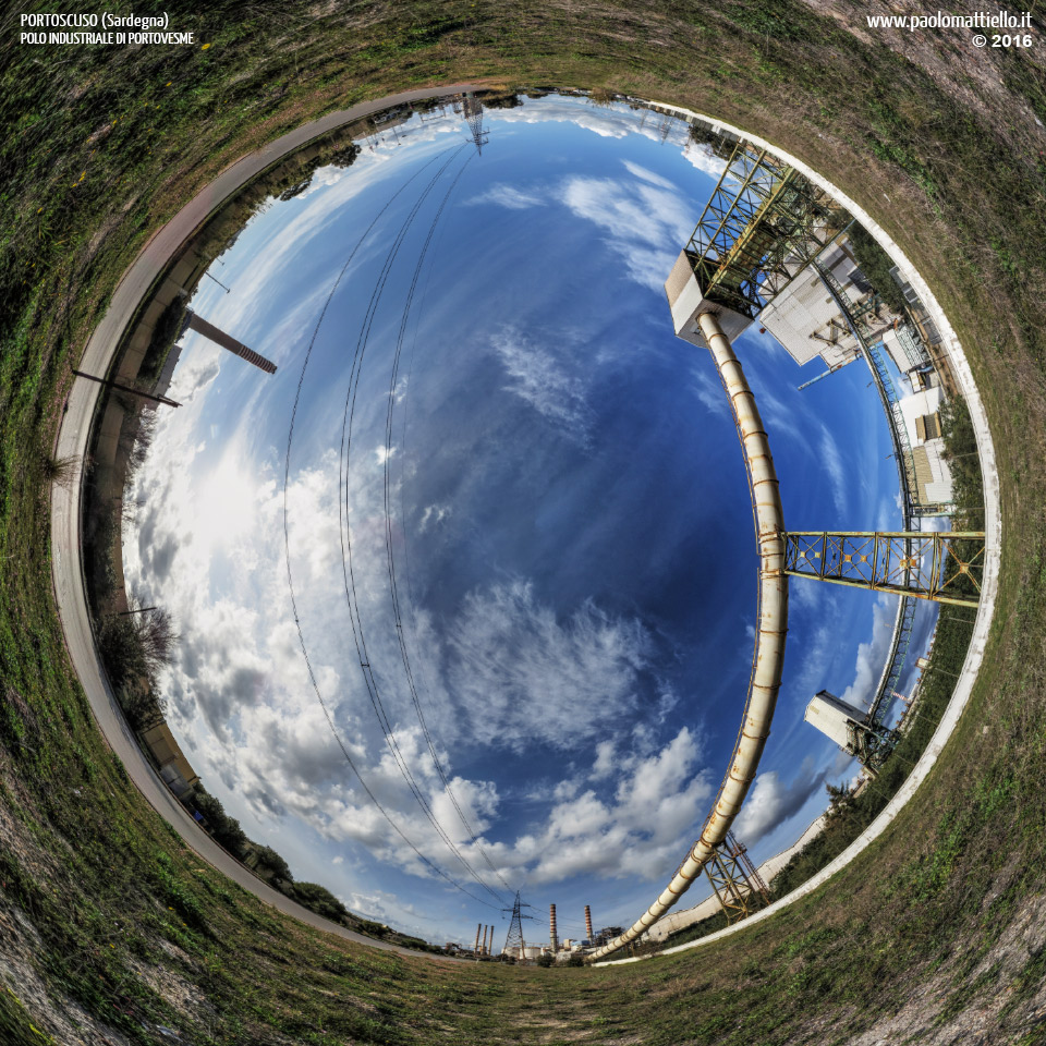 panorama stereografico stereographic - stereographic panorama - Sardegna→Portoscuso | Polo industriale di Portovesme, 26.02.2016