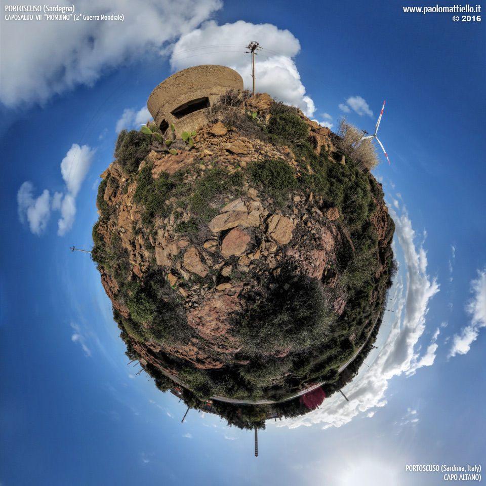 panorama stereografico stereographic - stereographic panorama - Sardegna→Portoscuso | Casamatta del Caposaldo VII Piombino, 04.03.2016