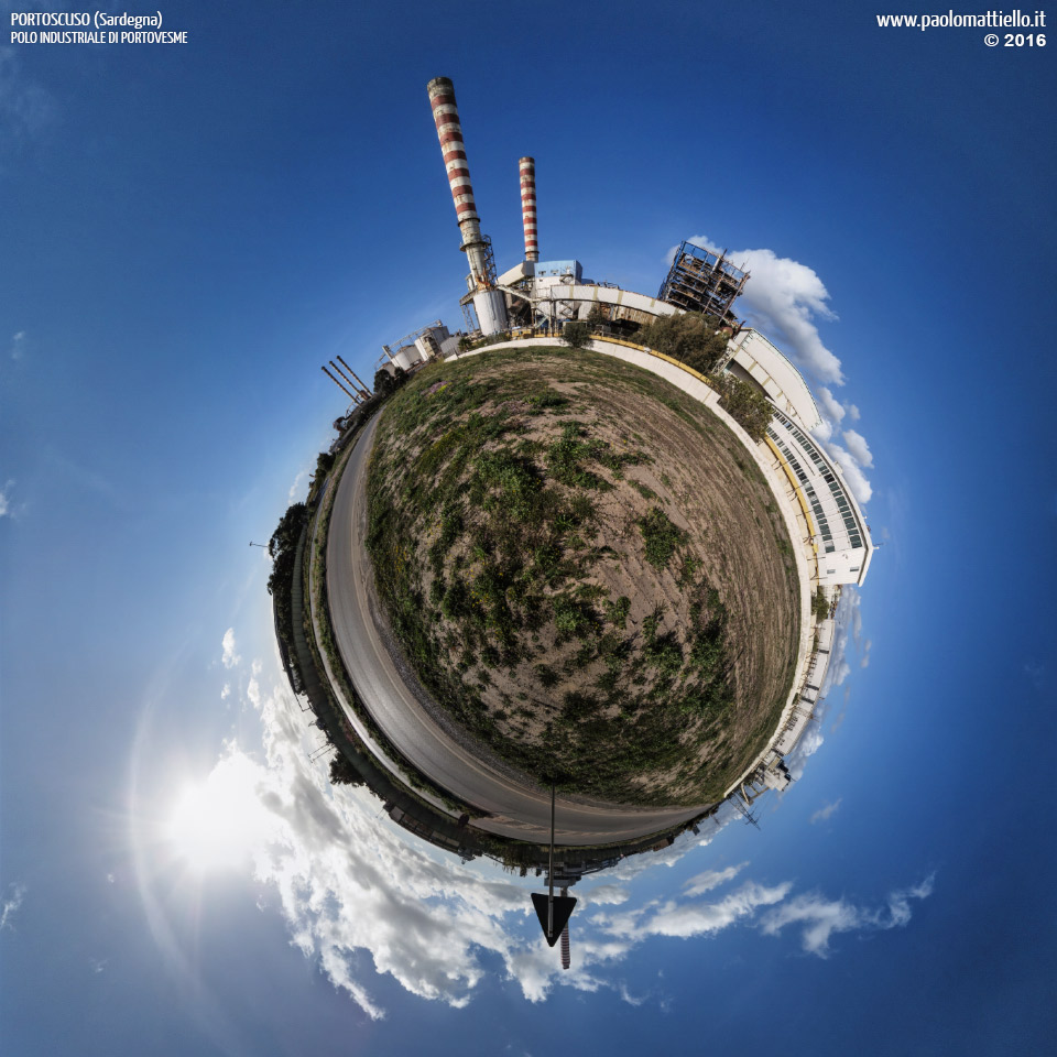 panorama stereografico stereographic - stereographic panorama - Sardegna→Portoscuso | Polo industriale di Portovesme, 04.03.2016
