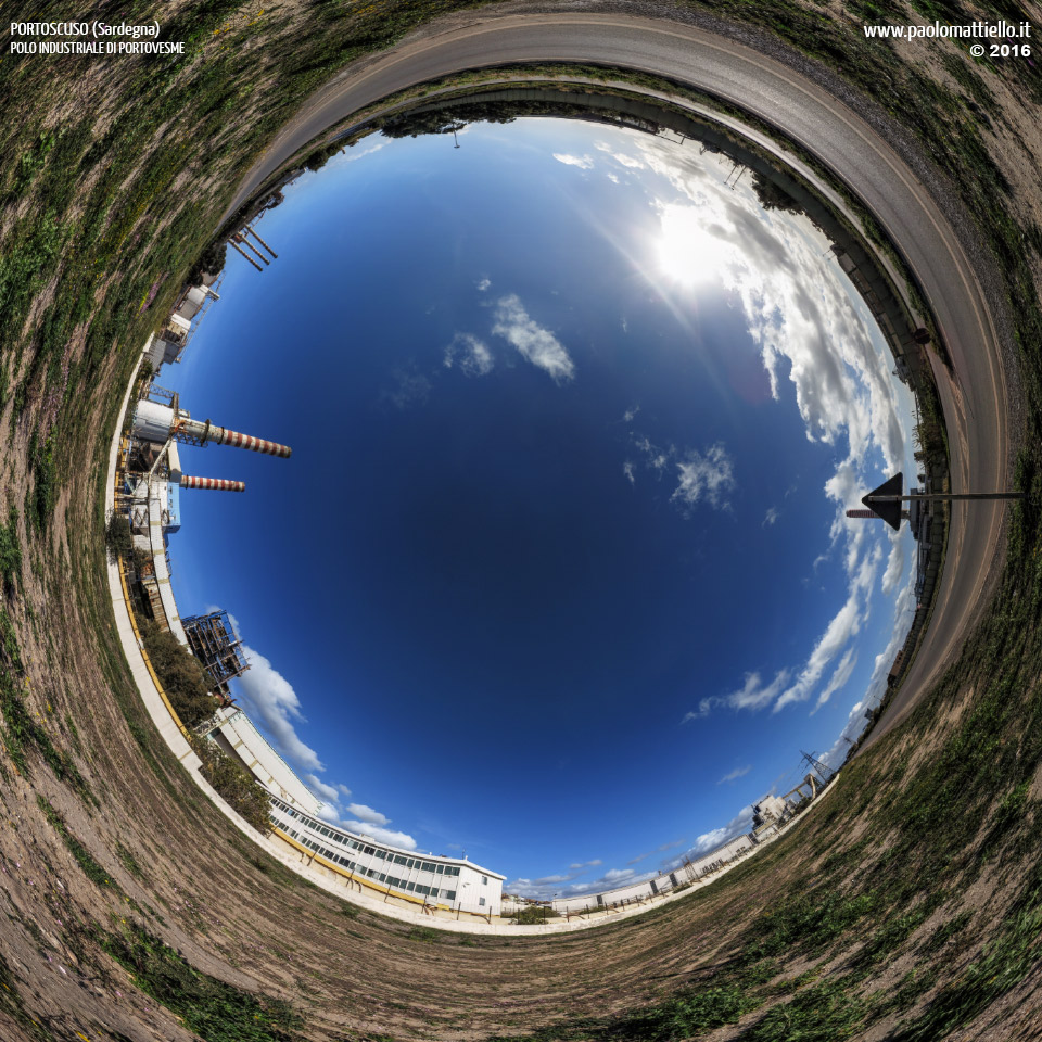 panorama stereografico stereographic - stereographic panorama - Sardegna→Portoscuso | Polo industriale di Portovesme, 04.03.2016