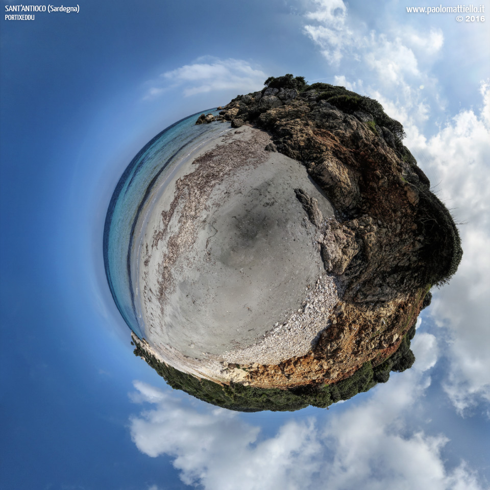 panorama stereografico stereographic - stereographic panorama - Sardegna→Sant'Antioco | Spiaggia di Portixeddu, 27.03.2016
