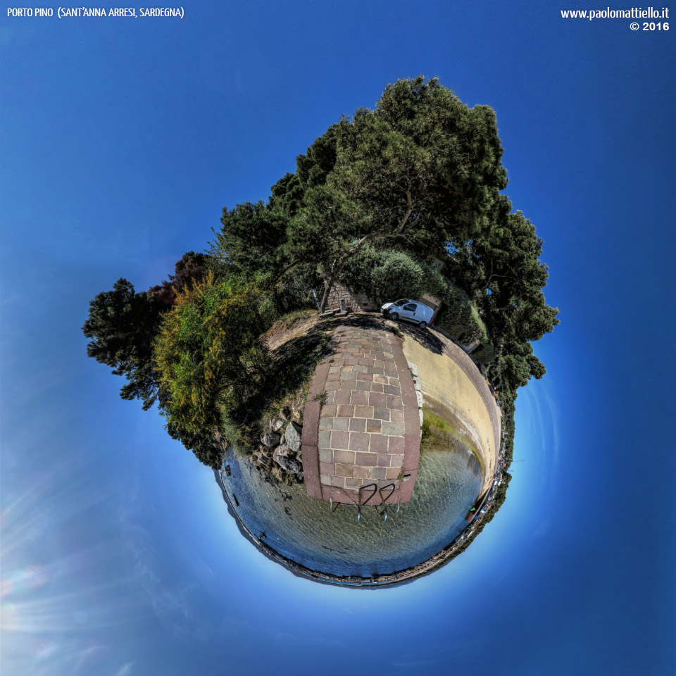 panorama stereografico stereographic - stereographic panorama - Sardegna→S.Anna Arresi→Porto Pino | Porto canale, scivolo, 15.04.2016