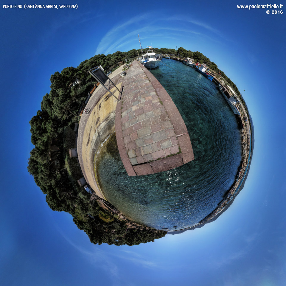 panorama stereografico stereographic - stereographic panorama - Sardegna→S.Anna Arresi→Porto Pino | Porto canale, scivolo e molo, 15.04.2016