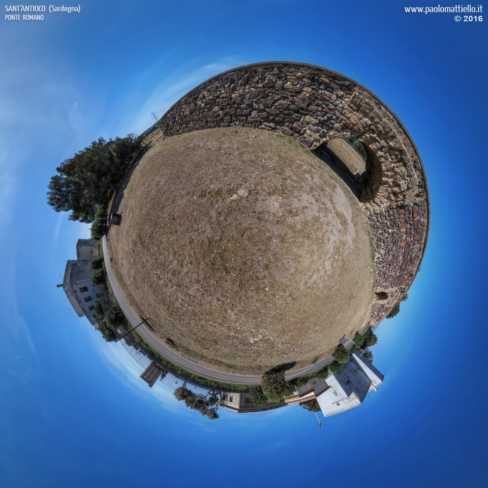 panorama stereografico stereographic - stereographic panorama - Sardegna→Sant'Antioco | Ponte Romano, 19.04.2016