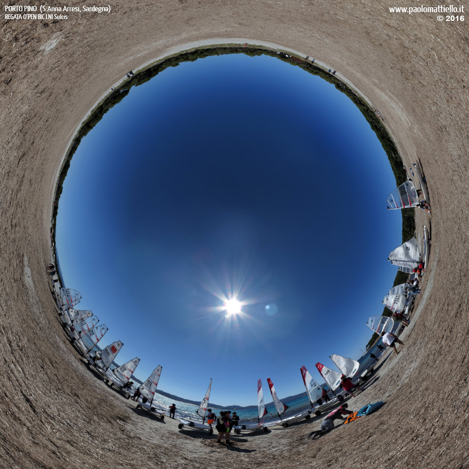 panorama stereografico stereographic - stereographic panorama - Sardegna→S.Anna Arresi→Porto Pino | Regata O'pen Bic LNI Sulcis, 22.05.2016