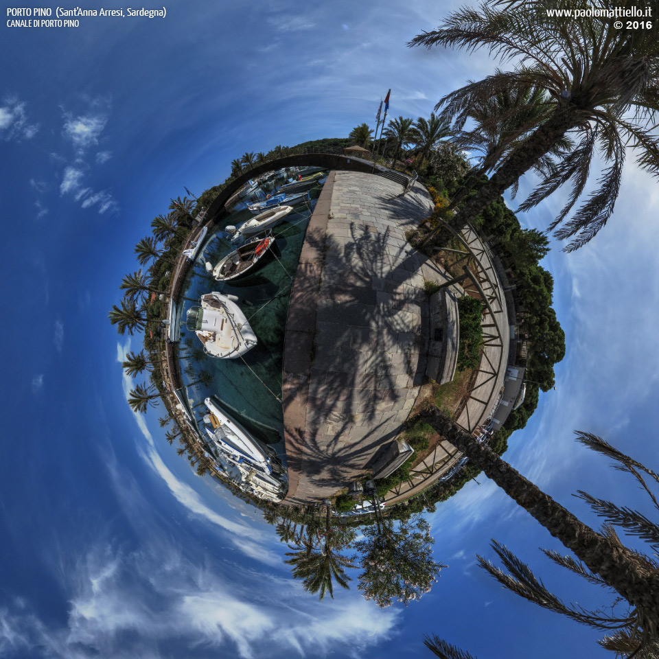 panorama stereografico stereographic - stereographic panorama - Sardegna→S.Anna Arresi→Porto Pino | Canale e barche, 10.06.2016