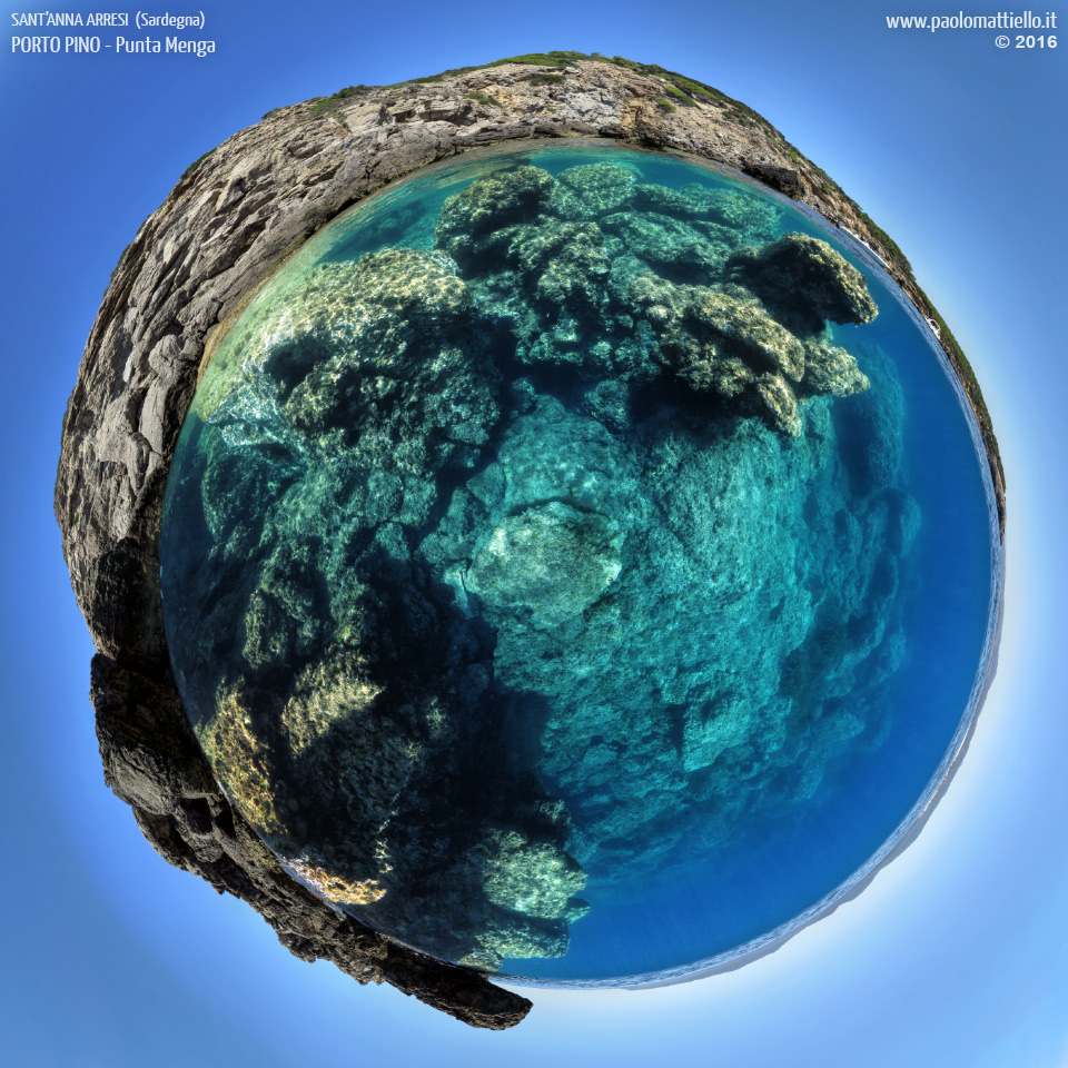 panorama stereografico stereographic - stereographic panorama - Sardegna→S.Anna Arresi→Porto Pino | P.Menga, over/under, 29.07.2016