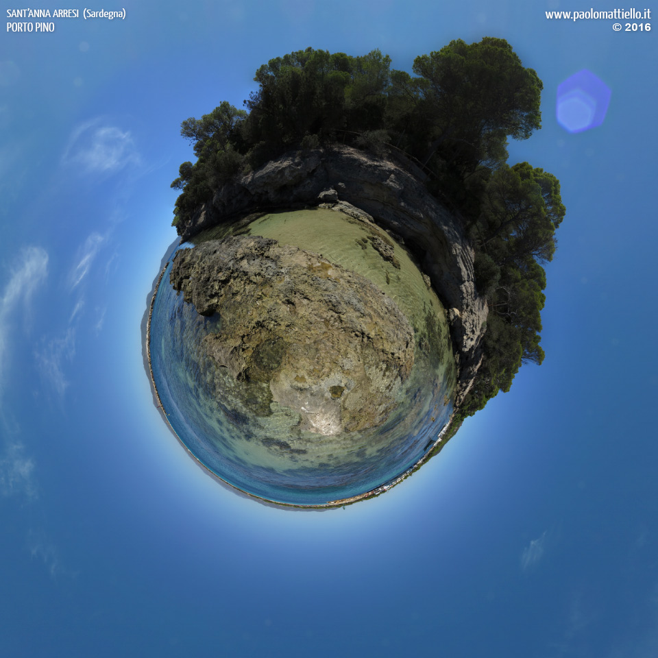 panorama stereografico stereographic - stereographic panorama - Sardegna→S.Anna Arresi→Porto Pino | Fronte canale, 02.08.2016