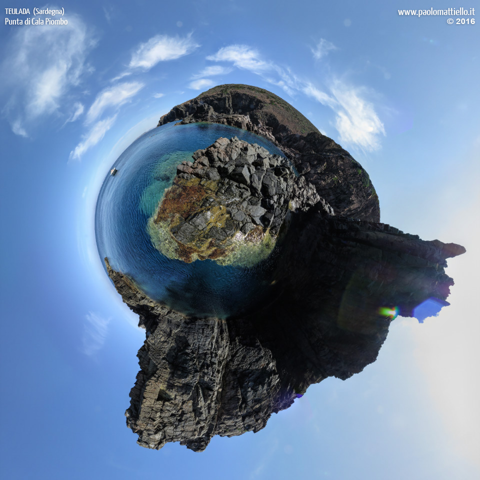 panorama stereografico stereographic - stereographic panorama - Sardegna→Teulada | Punta di Cala Piombo, 16.08.2016