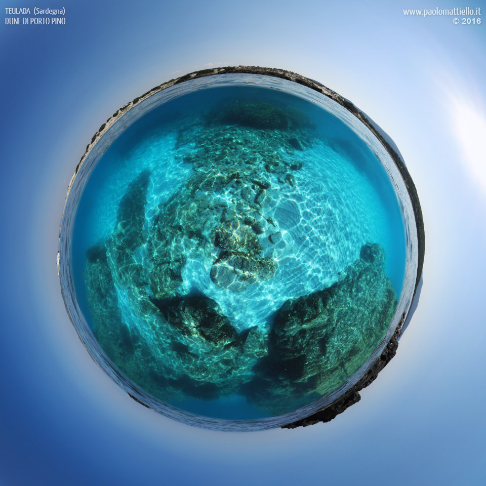 panorama stereografico stereographic - stereographic panorama - Sardegna→Teulada | Cala Passo a Mare, presso dune, 12.09.2016