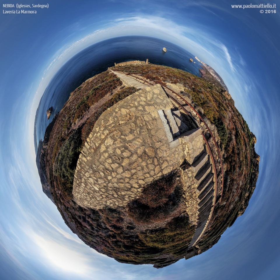 panorama stereografico stereographic - stereographic panorama - Sardegna→Iglesias→Nebida | Laveria La Marmora, archeologia industriale, 14.09.2016