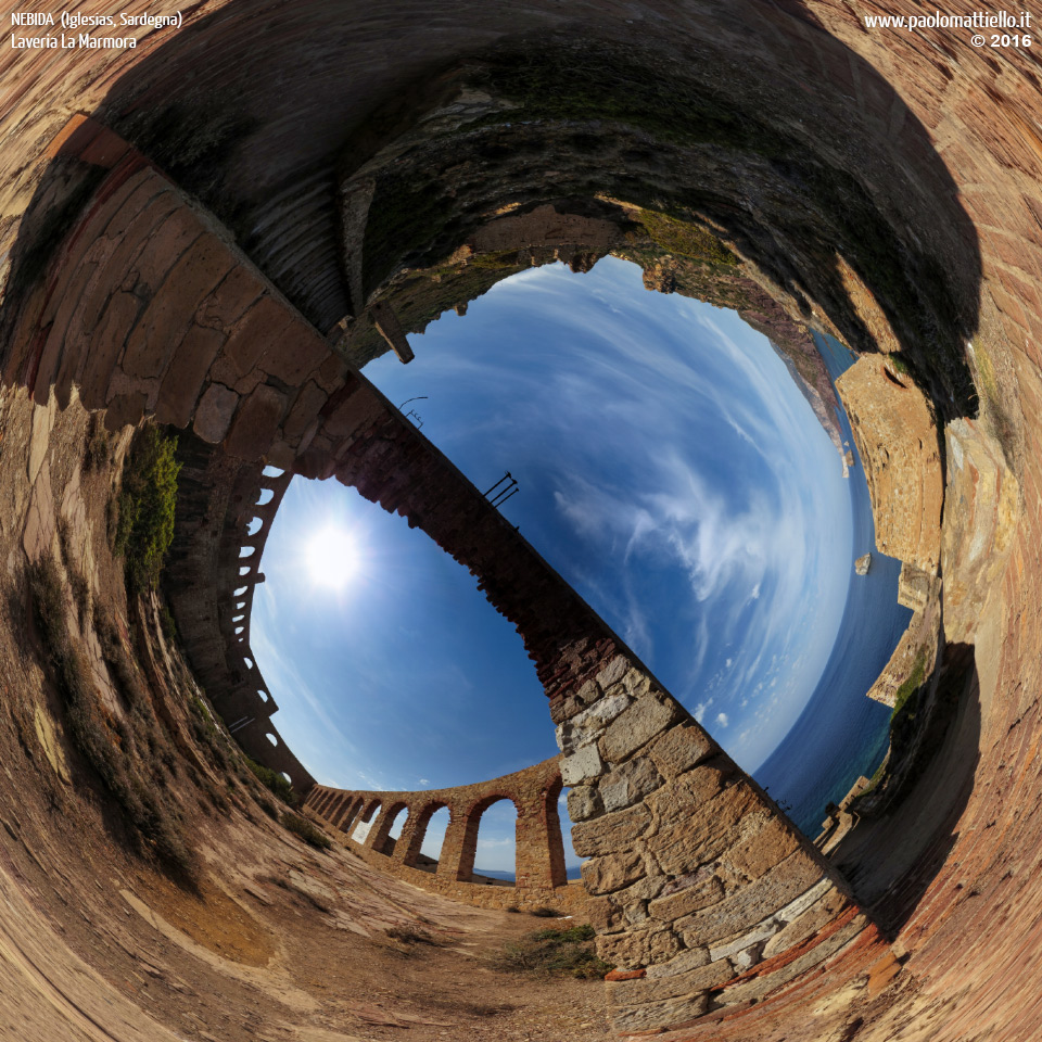 panorama stereografico stereographic - stereographic panorama - Sardegna→Iglesias→Nebida | Laveria La Marmora, archeologia industriale, 14.09.2016