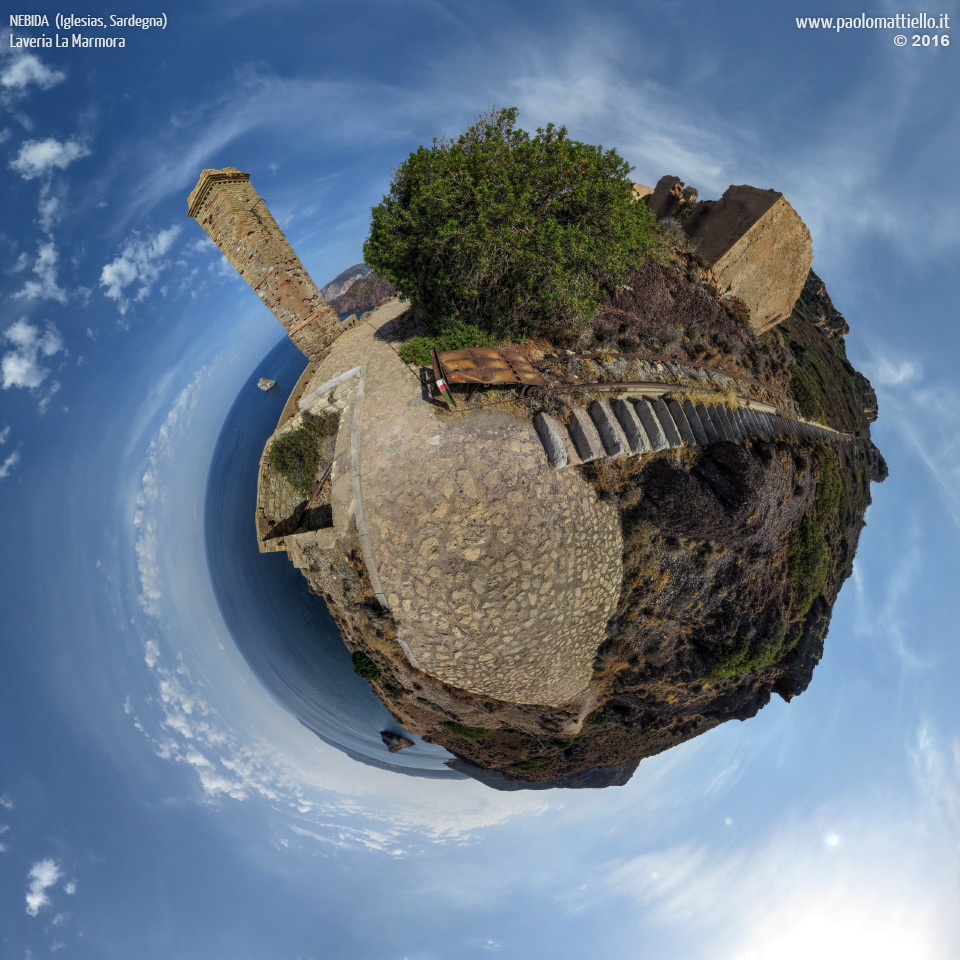 panorama stereografico stereographic - stereographic panorama - Sardegna→Iglesias→Nebida | Laveria La Marmora, archeologia industriale, 14.09.2016