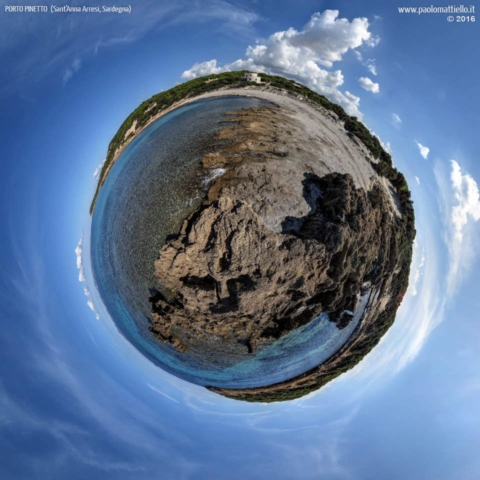 panorama stereografico stereographic - stereographic panorama - Sardegna→S.Anna Arresi→Porto Pinetto | Spiaggia, 05.10.2016