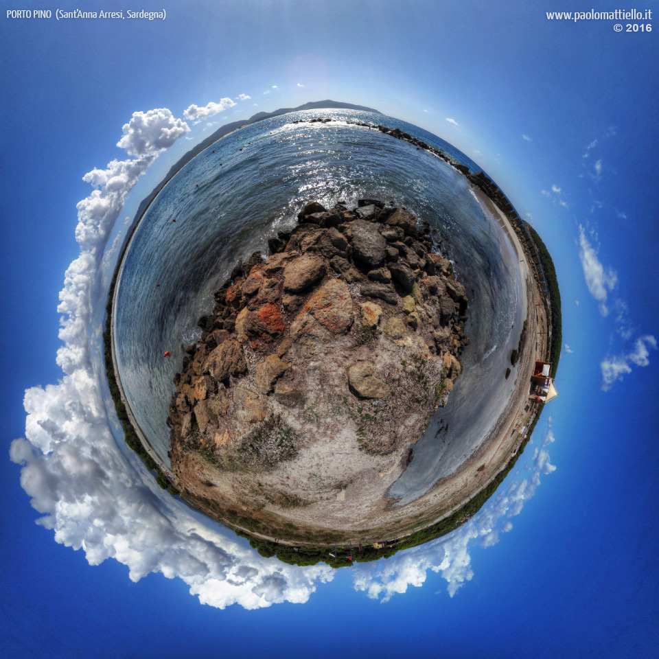 panorama stereografico stereographic - stereographic panorama - Sardegna→S.Anna Arresi→Porto Pino | Spiaggia cani in autunno, 15.10.2016